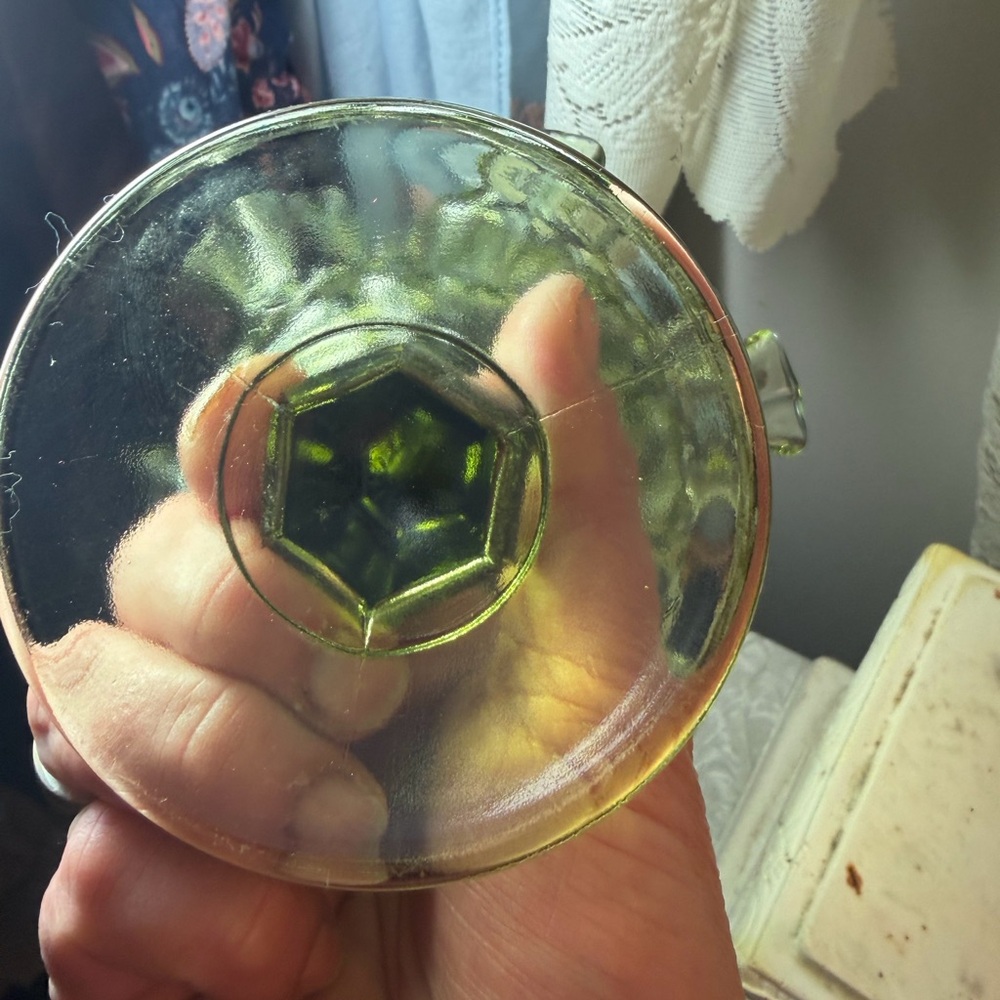Vintage Fenton Green Thumbprint Compote 🌿 - Picture 3 of 5